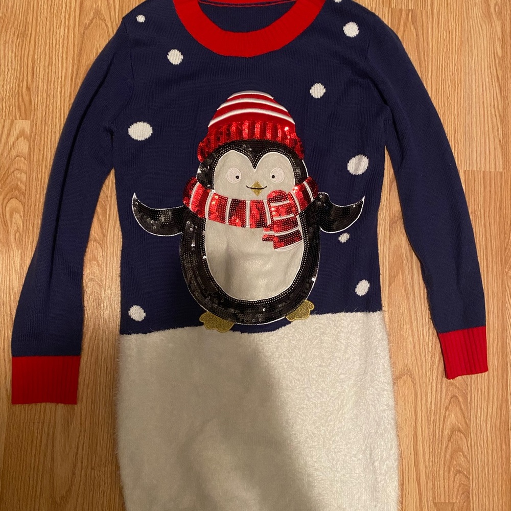 Ugly sweater penguin dress